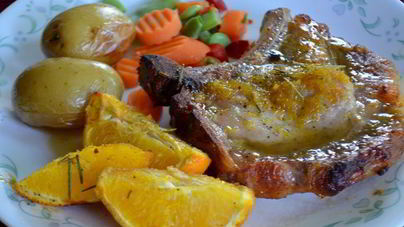 Свиные отбивные в медовой-апельсиновой глазури