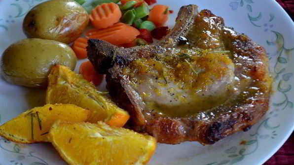 свиные отбивные в медовой-апельсиновой глазури