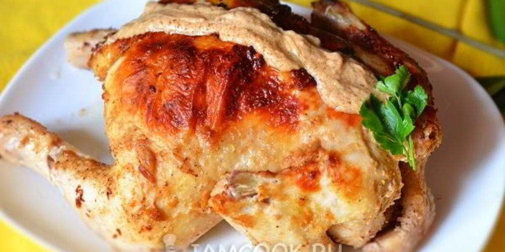 Рецепт цыпленок в ореховом соусе в рукаве