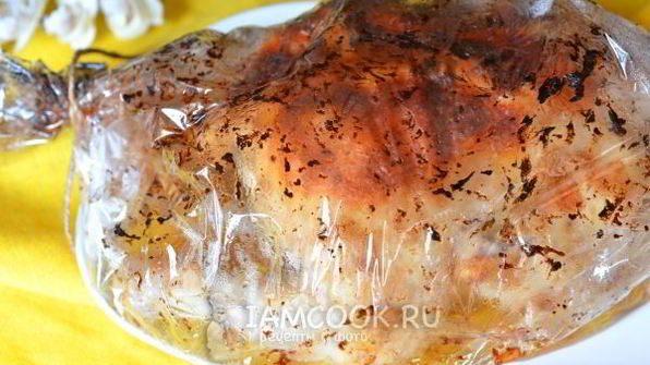 цыпленок в ореховом соусе в рукаве