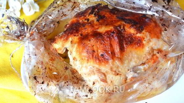 цыпленок в ореховом соусе в рукаве