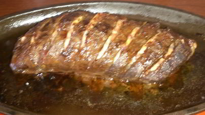 Утиная грудка, фаршированная апельсиновыми ломтиками