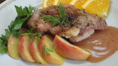 Утка в яблочно-апельсиновом соусе