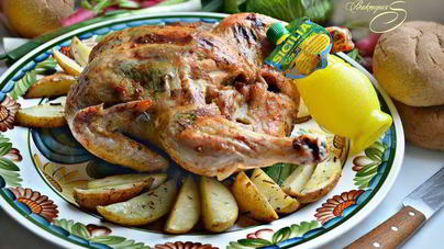 Запеченная курочка с ароматом лимона