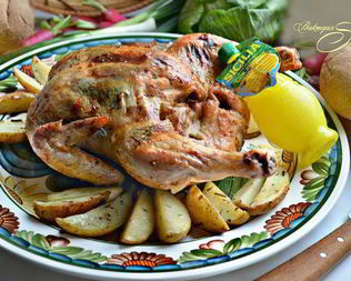 Запеченная курочка с ароматом лимона