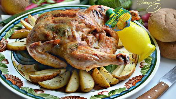 запеченная курочка с ароматом лимона