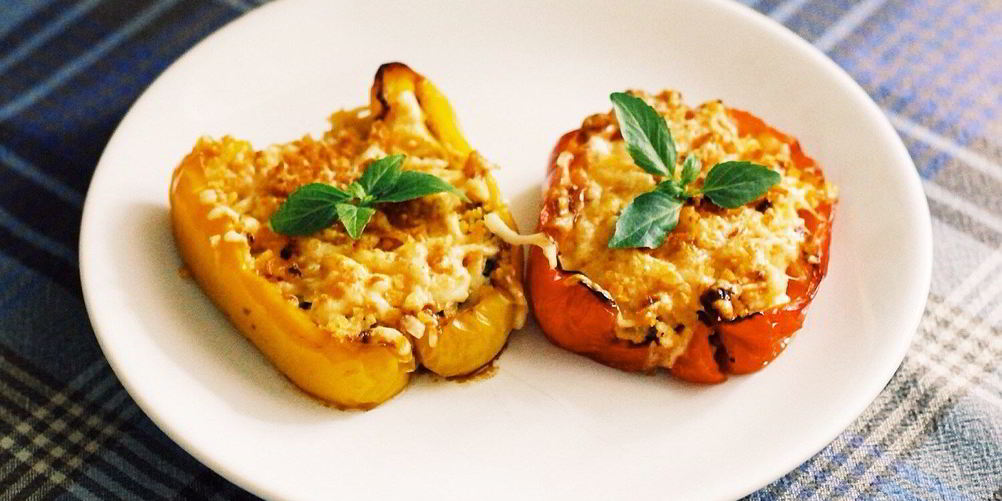 Рецепт болгарский перец, запеченный с брынзой и грибами