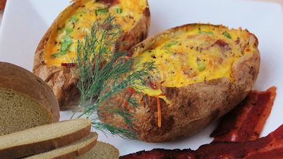 Фаршированный картофель c курицей и сыром