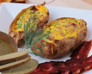 Фаршированный картофель c курицей и сыром