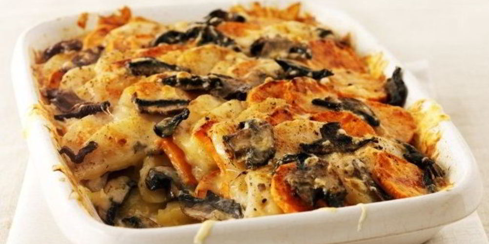 Рецепт гратен из картофеля с грибами