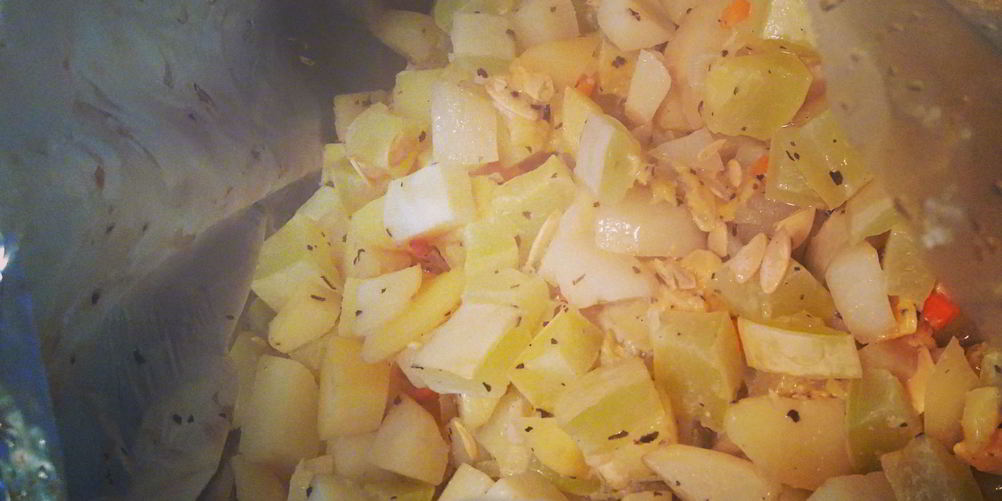 Рецепт картофель и кабачки, запеченные в рукаве