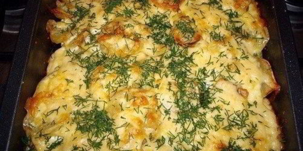 Рецепт картофель запеченный с мясом и луком