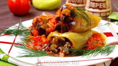 Перец, фаршированный баклажанами