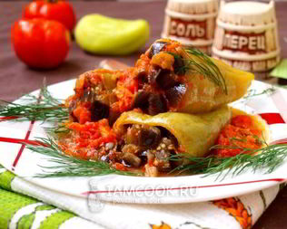 Перец, фаршированный баклажанами