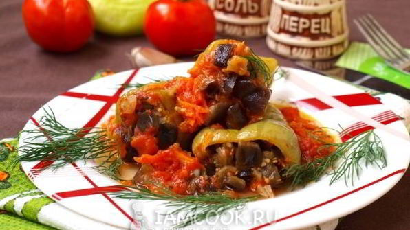 перец, фаршированный баклажанами