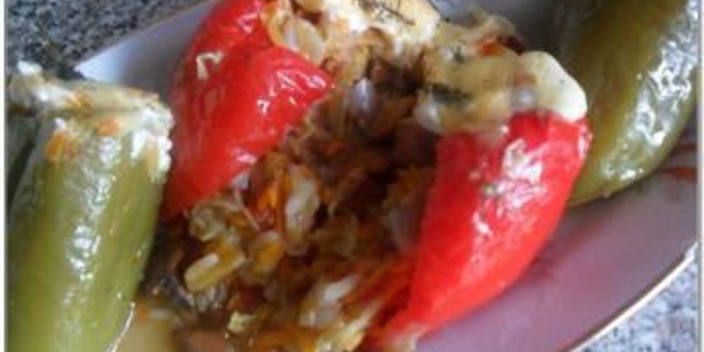 Рецепт перец, фаршированный капустой и грибами