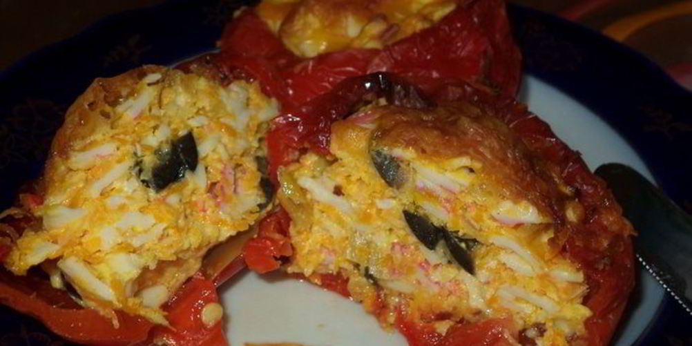 Рецепт перец, фаршированный крабовыми палочками