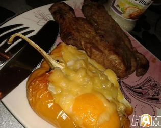 Перец фаршированный макаронами