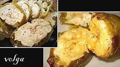 Перец, фаршированный сыром и яйцами