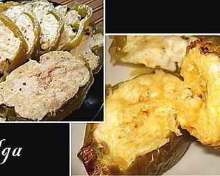 Перец, фаршированный сыром и яйцами