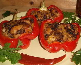 Перцы, фаршированные грибами