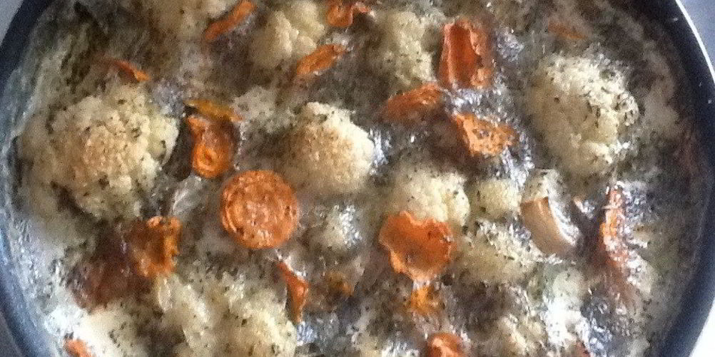 Рецепт цветная капуста в плавленном сыре с базиликом