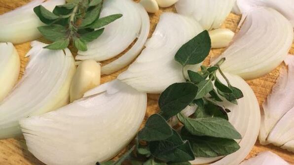 цветная капуста, запеченная с луком