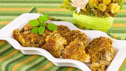 Цветная капуста, жаренная в панировочных сухарях