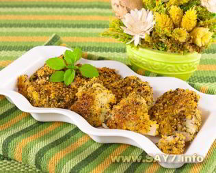 Цветная капуста, жаренная в панировочных сухарях
