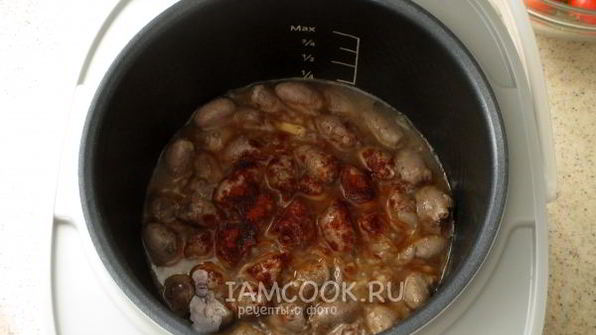 тушеная картошка с куриными сердечками в мультиварке
