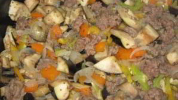 тушеные овощи с фаршем