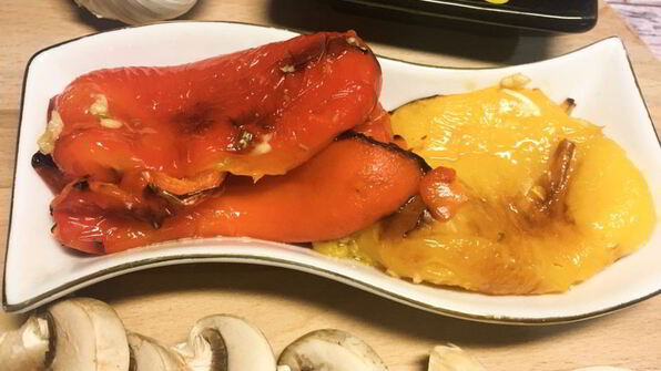 запеченный перец с чесноком