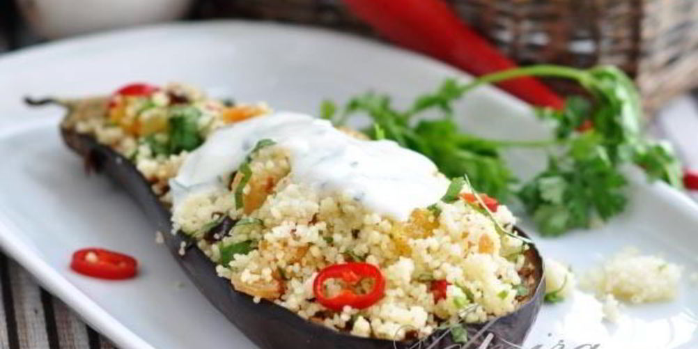 Рецепт запеченные баклажаны с фруктовым кускусом