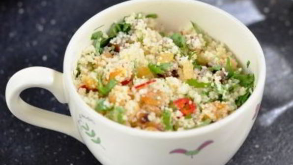 запеченные баклажаны с фруктовым кускусом