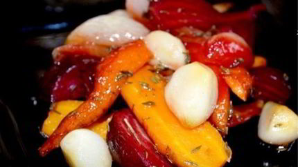 Запеченные овощи кусочками