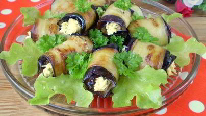 Жареные баклажаны с начинкой