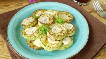 Жареные кабачки кружочками с чесноком