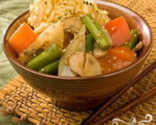 Жареные овощи с рисом