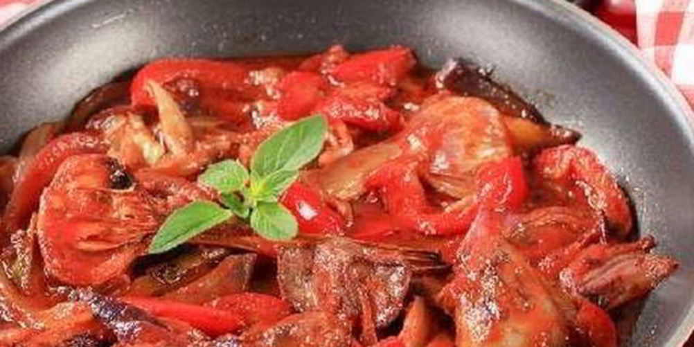 Рецепт ароматная куриная печень со сладким перцем