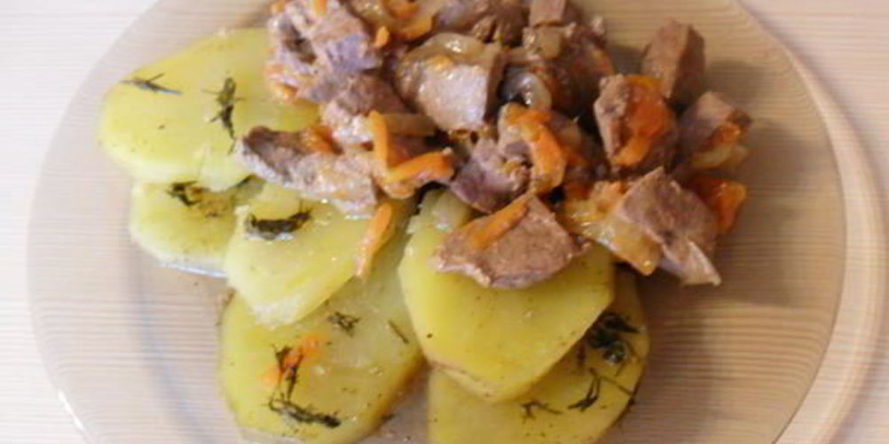 Рецепт говяжья печень с картофелем в мультиварке