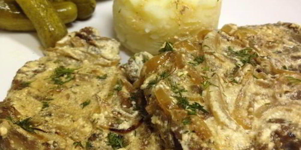 Рецепт говяжья печень в сметане