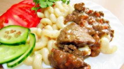 Куриная печень и сердечки в майонезном соусе