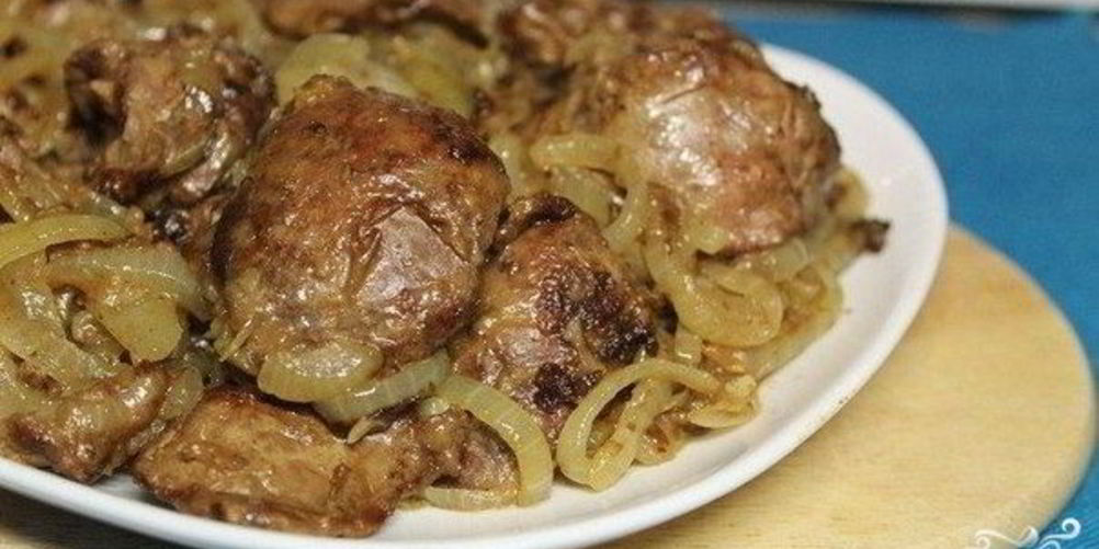 Рецепт куриная печень с луком