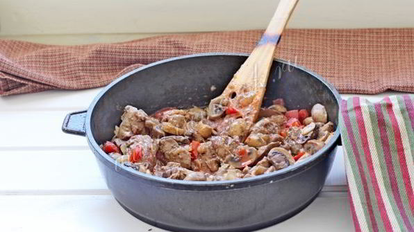 куриная печень с шампиньонами