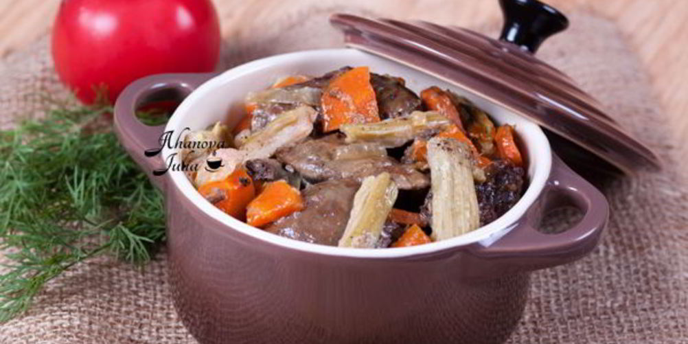 Рецепт куриная печень тушеная с ревенем