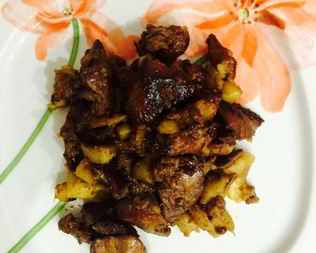 Куриная печень в сладком соусе