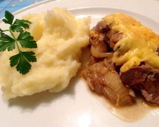 Куриная печенка под сырной корочкой