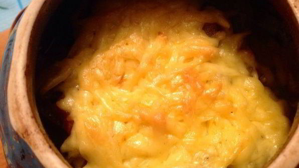 куриная печенка под сырной корочкой