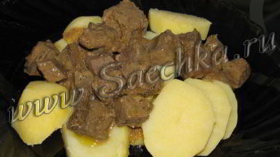 Куриная печенка с грибами