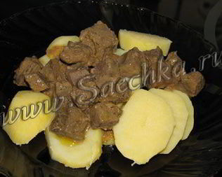 Куриная печенка с грибами